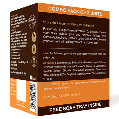 WOW Skin Science Vitamin C & Ceramide Moisturizing Soap - Pack of 3