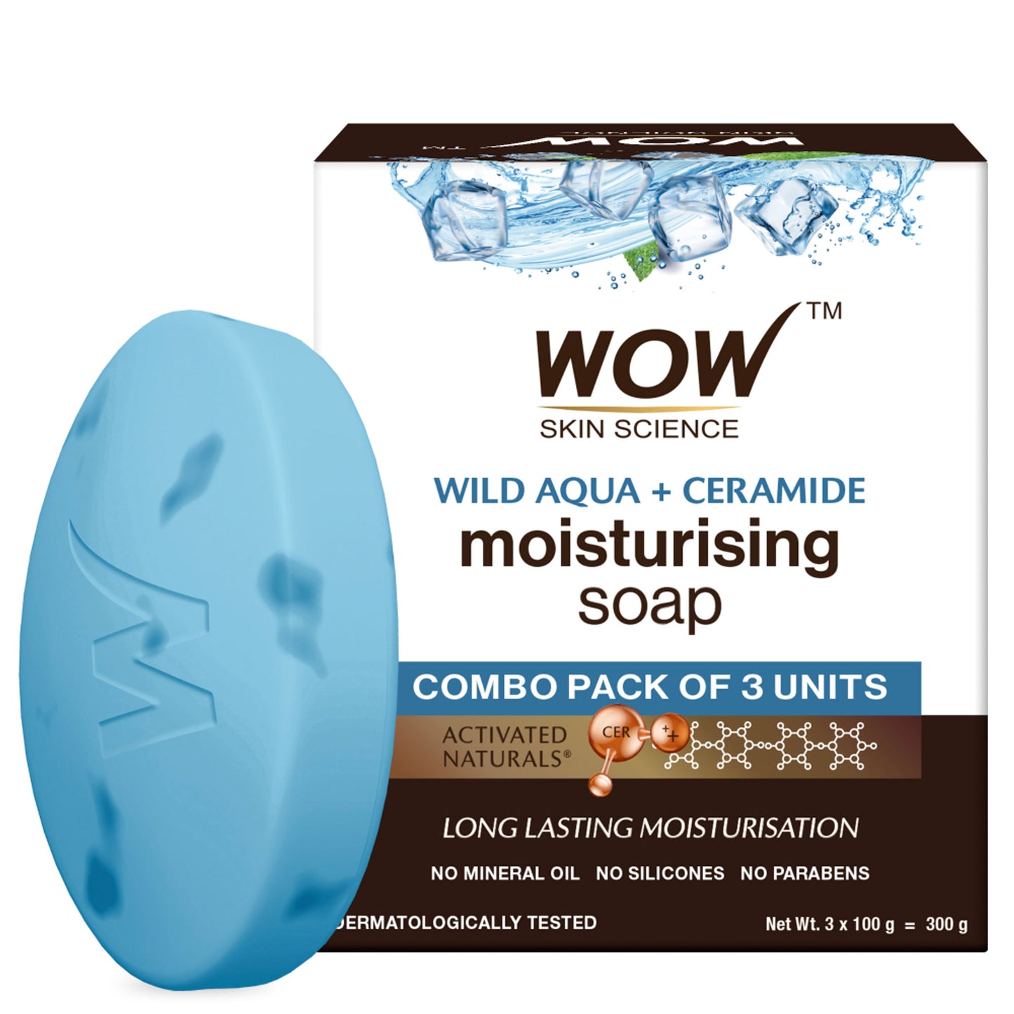 WOW Skin Science Wild Aqua & Ceramide Soap - Pack of 3
