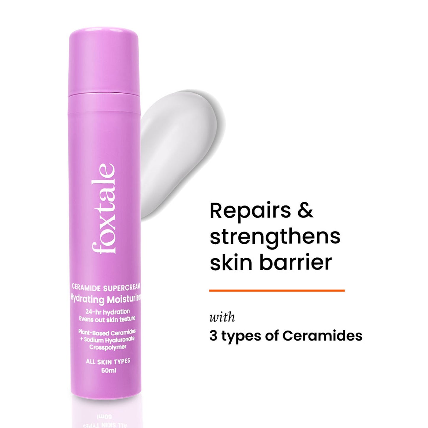 Foxtale Ceramide Supercream Hydrating Moisturizer for Skin Barrier Repair & Uneven Texture