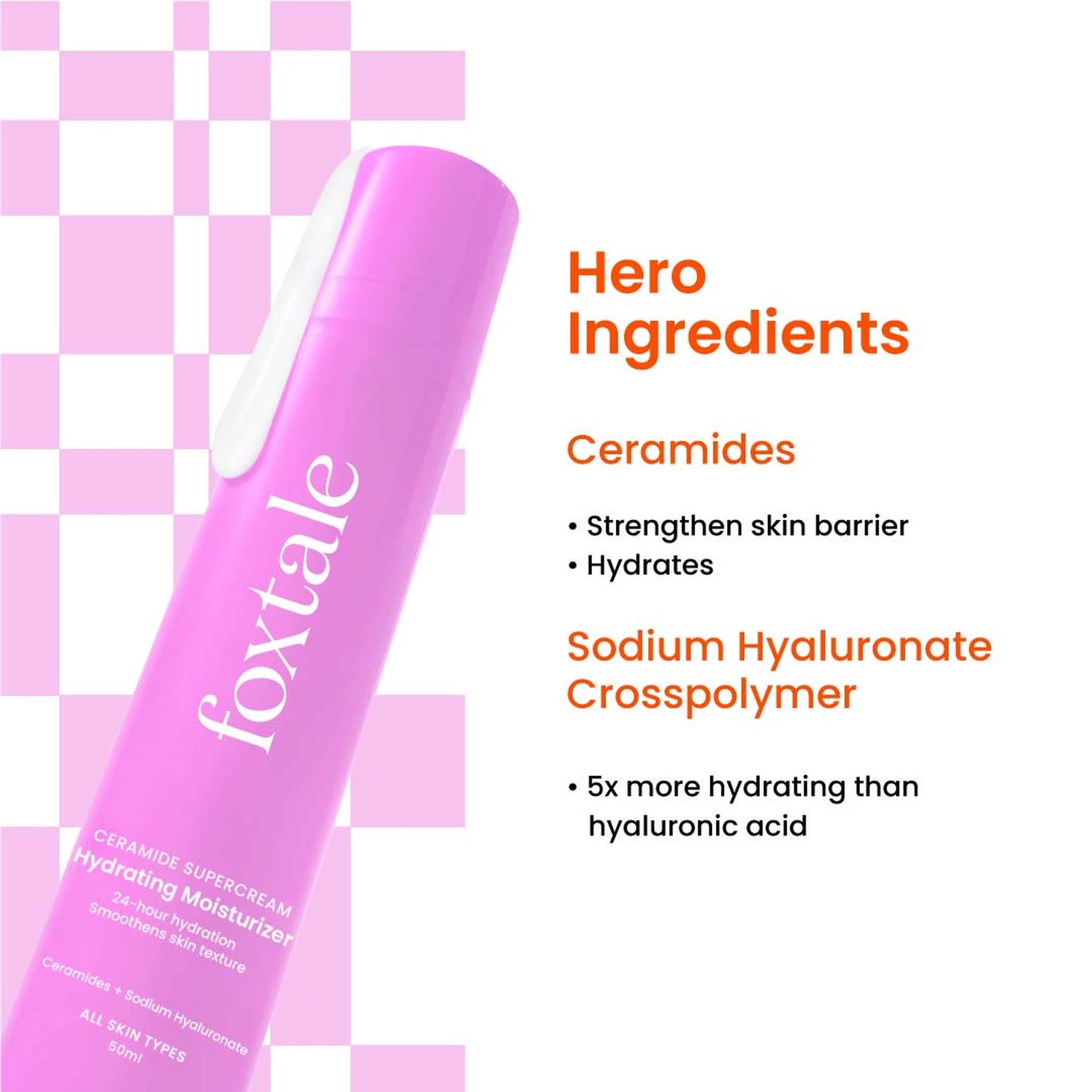 Foxtale Ceramide Supercream Hydrating Moisturizer for Skin Barrier Repair & Uneven Texture