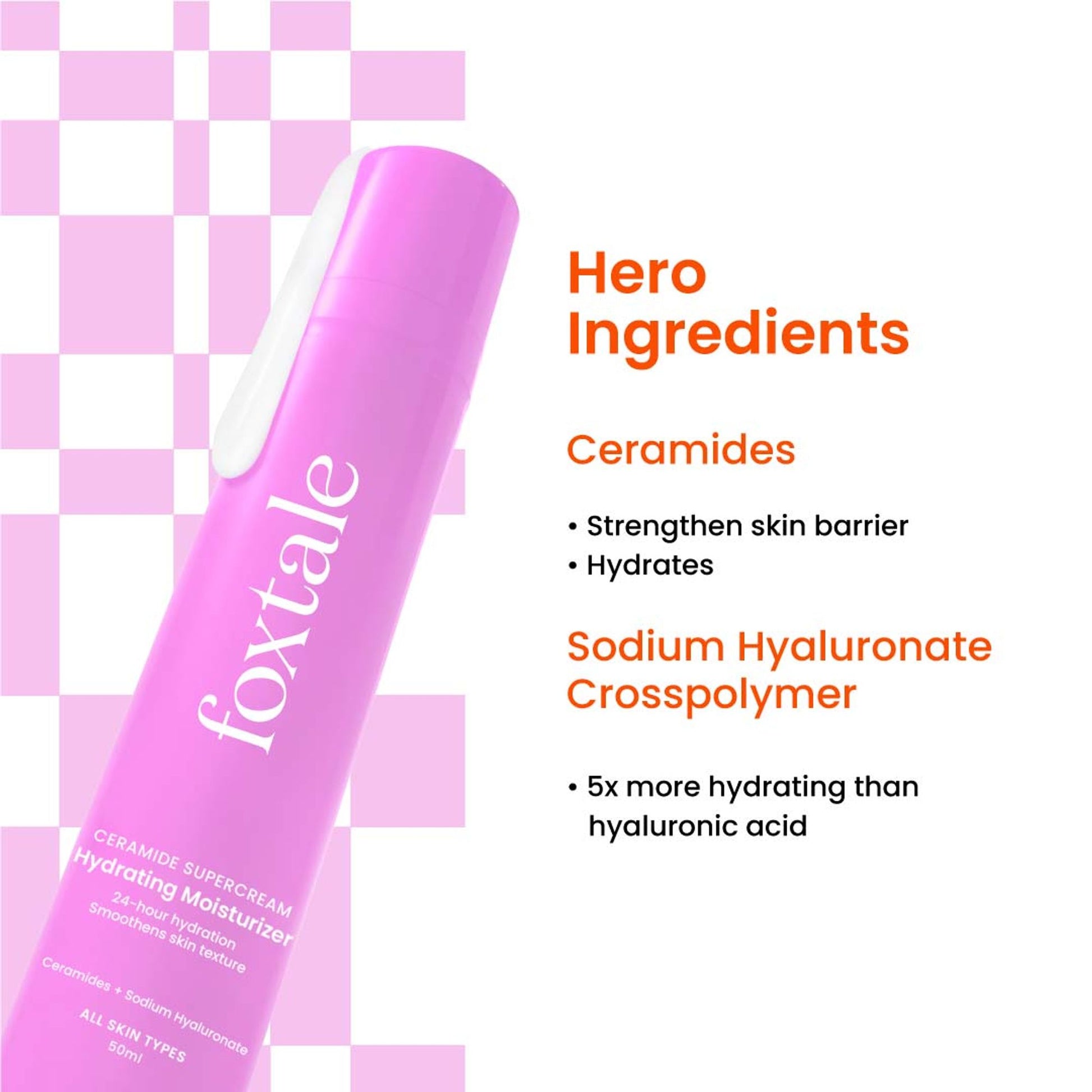 Foxtale Ceramide Supercream Hydrating Moisturizer for Skin Barrier Repair & Uneven Texture