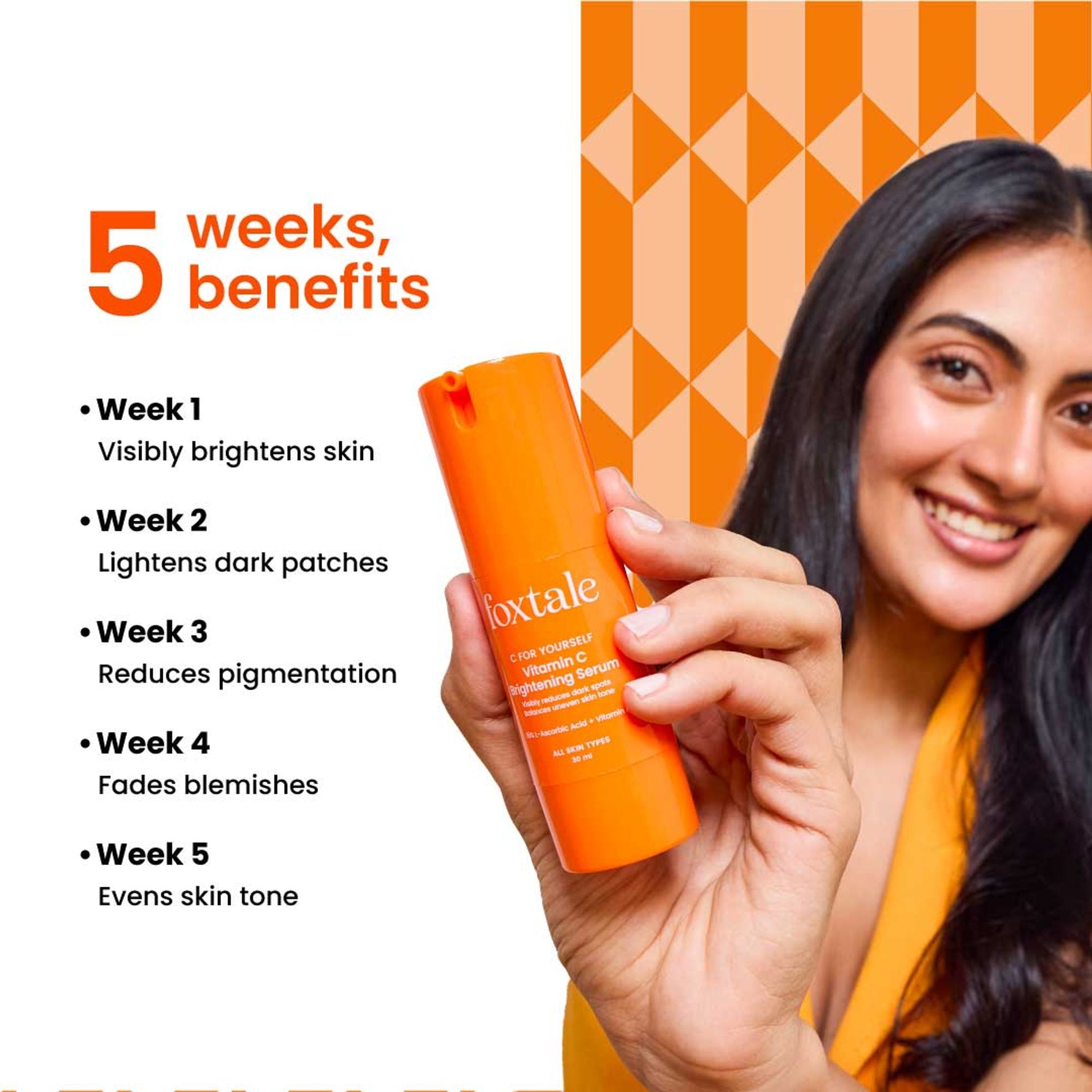 Foxtale 15% Vitamin C Face Serum for Glowing Skin, Pigmentation & Collagen Production