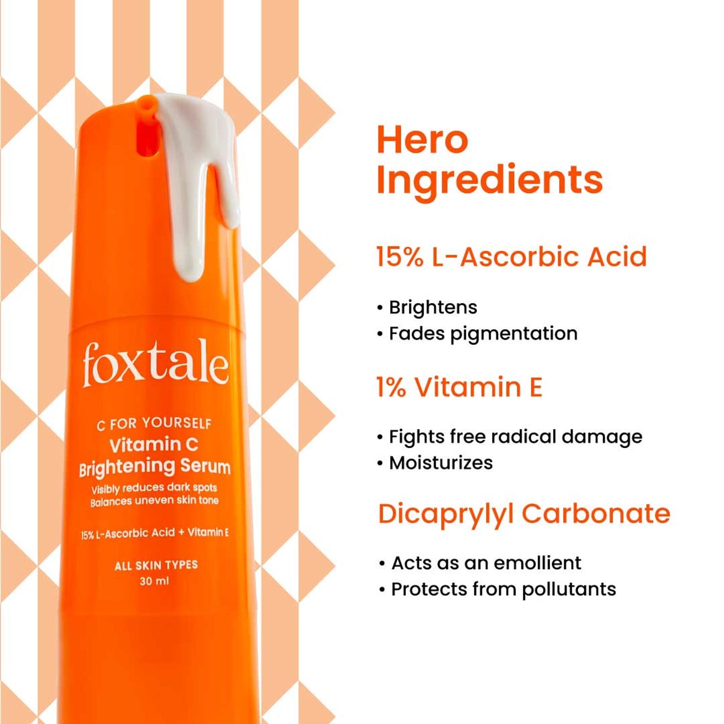 Foxtale 15% Vitamin C Face Serum for Glowing Skin, Pigmentation & Collagen Production