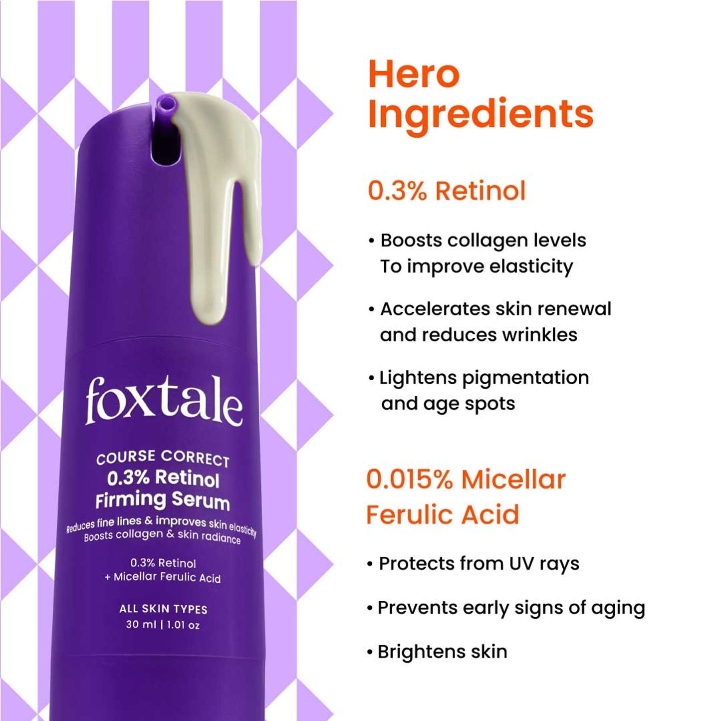Foxtale Course Correct 0.3% Retinol Firming Serum