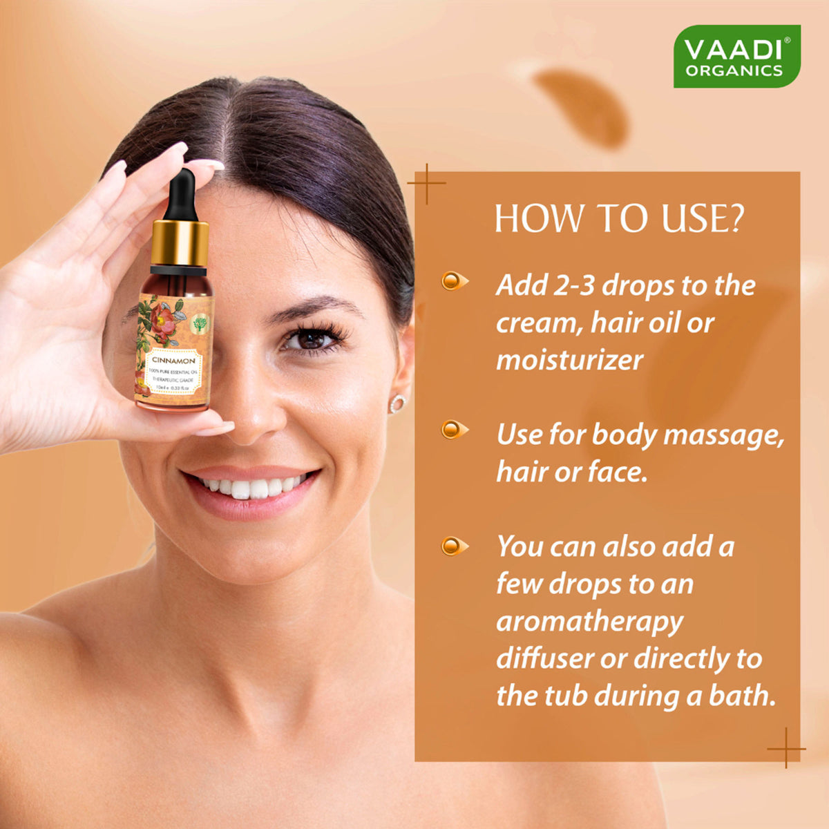 Vaadi Herbals Cinnamon 100% Pure Essential Oil Therapeutic Grade