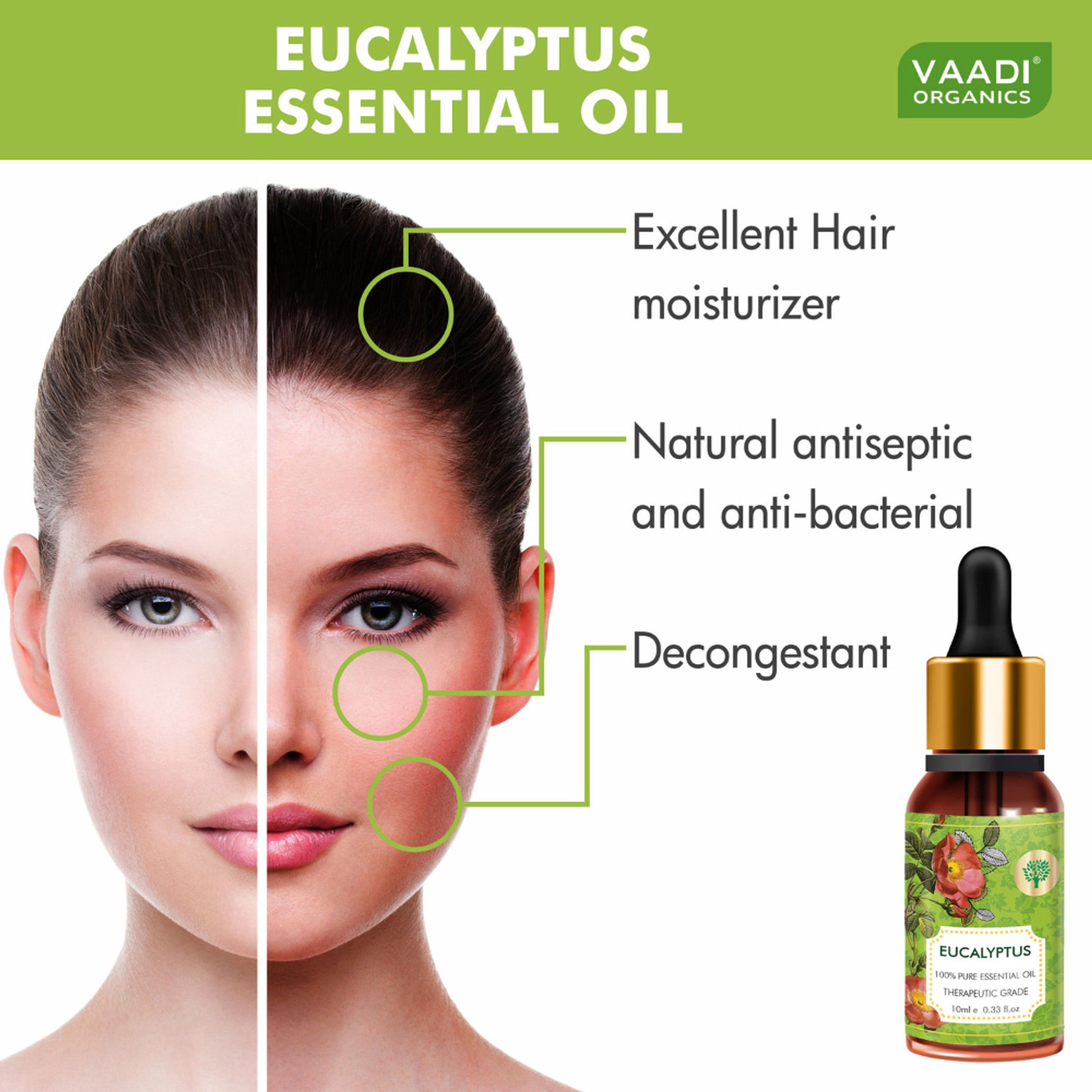 Vaadi Herbals Eucalyptus 100% Pure Essential Oil Therapeutic Grade