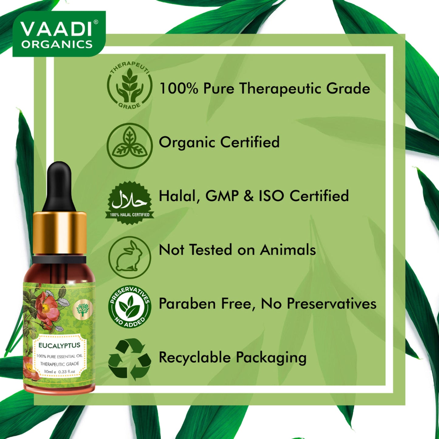 Vaadi Herbals Eucalyptus 100% Pure Essential Oil Therapeutic Grade
