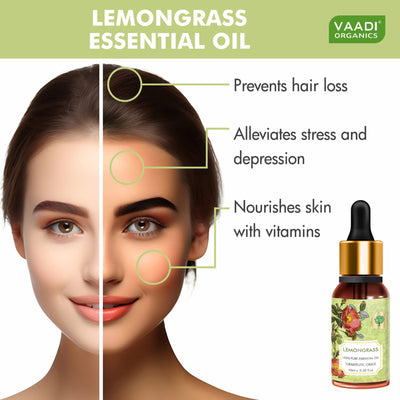 Vaadi Herbals Lemongrass 100% Pure Essential Oil Therapeutic Grade