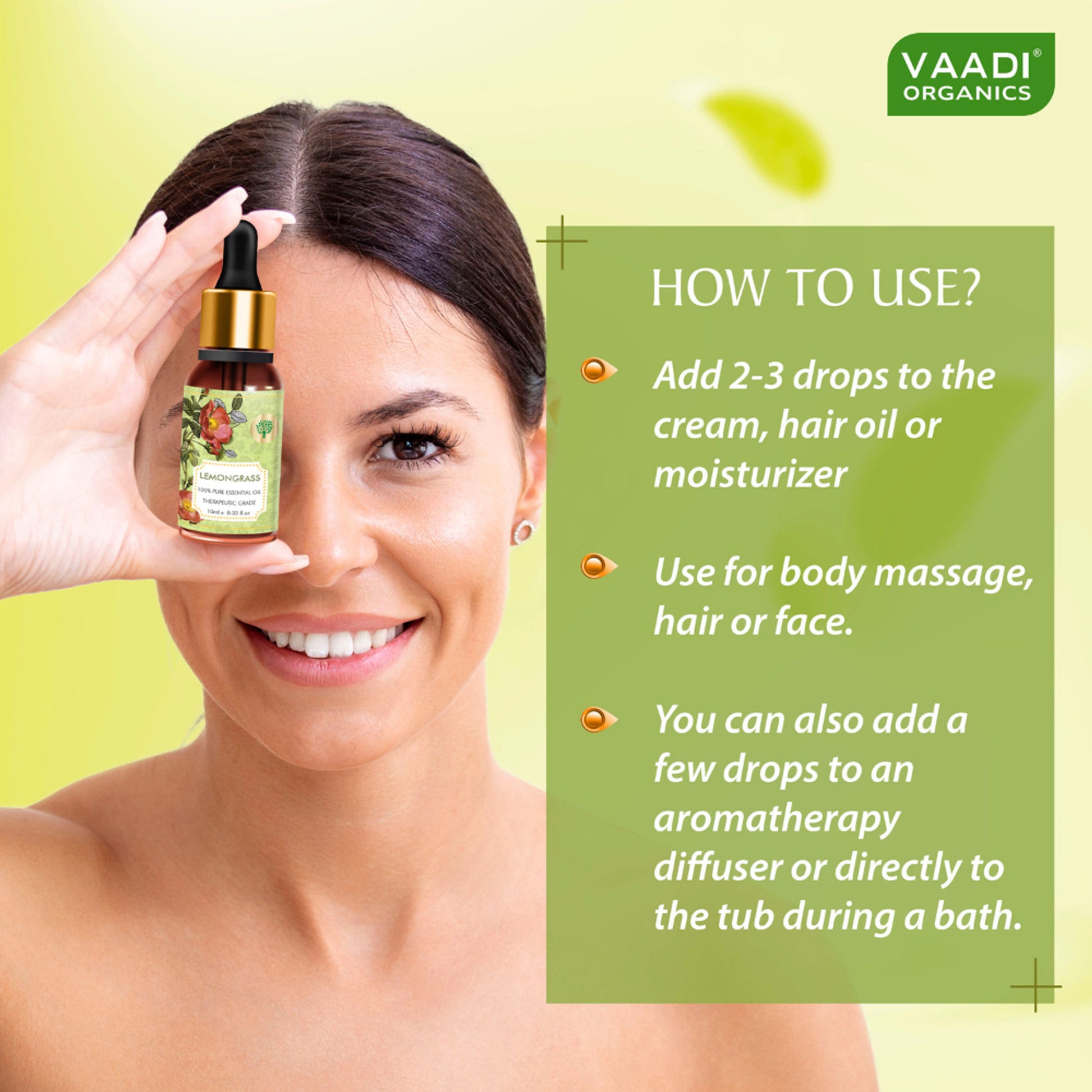 Vaadi Herbals Lemongrass 100% Pure Essential Oil Therapeutic Grade