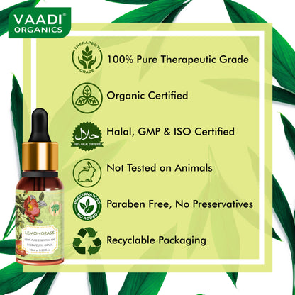 Vaadi Herbals Lemongrass 100% Pure Essential Oil Therapeutic Grade