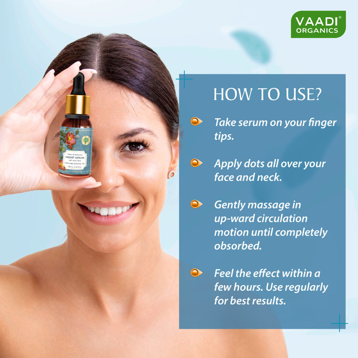 Vaadi Herbals Natural Radiance Night Serum With Aloe Vera 100% Pure Essential Oil