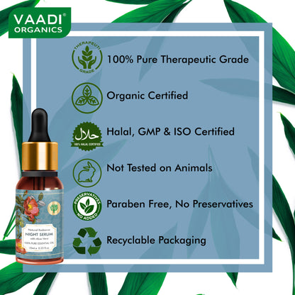 Vaadi Herbals Natural Radiance Night Serum With Aloe Vera 100% Pure Essential Oil