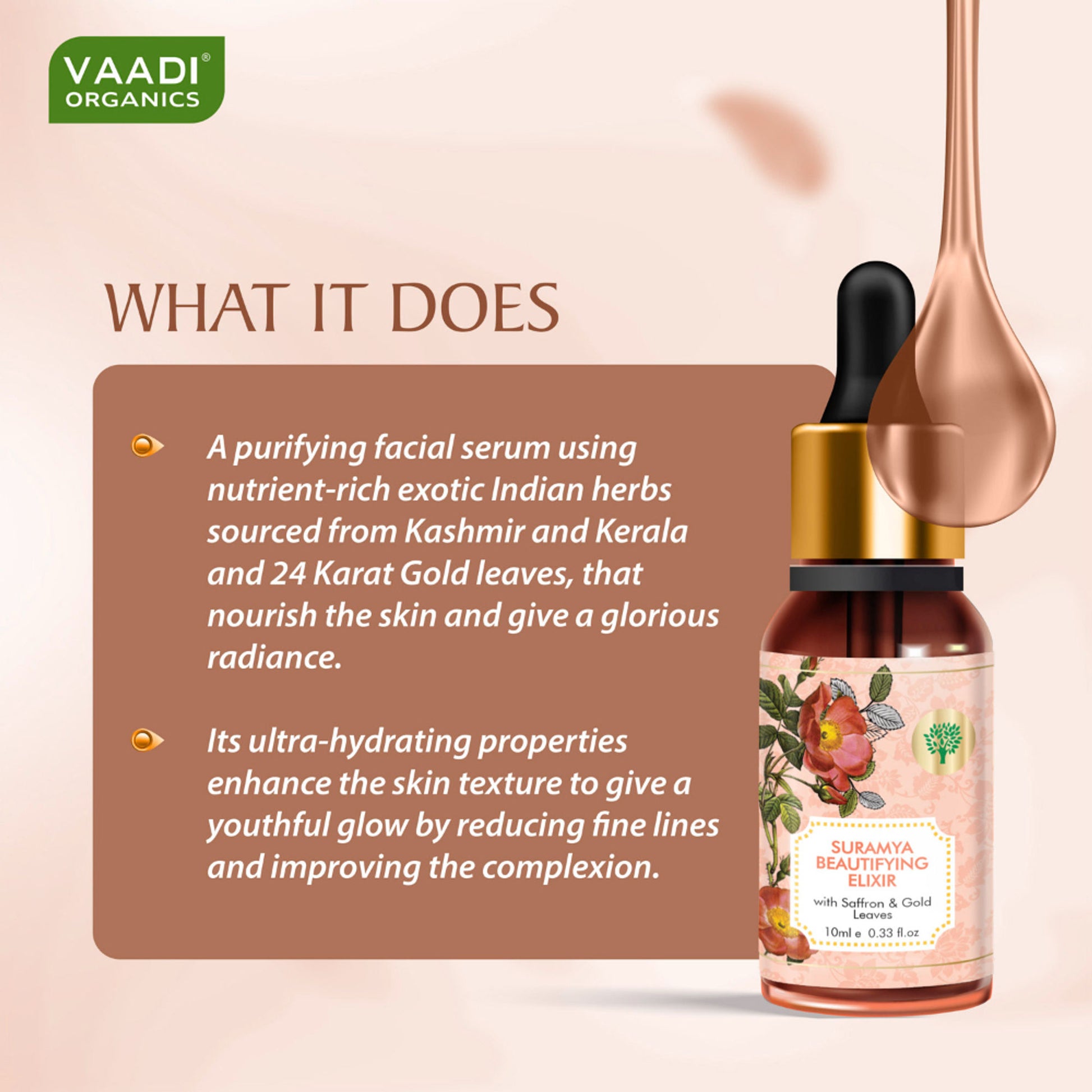 Vaadi Herbals Suramya Beautifying Elixr With Saffron Gold Leaves