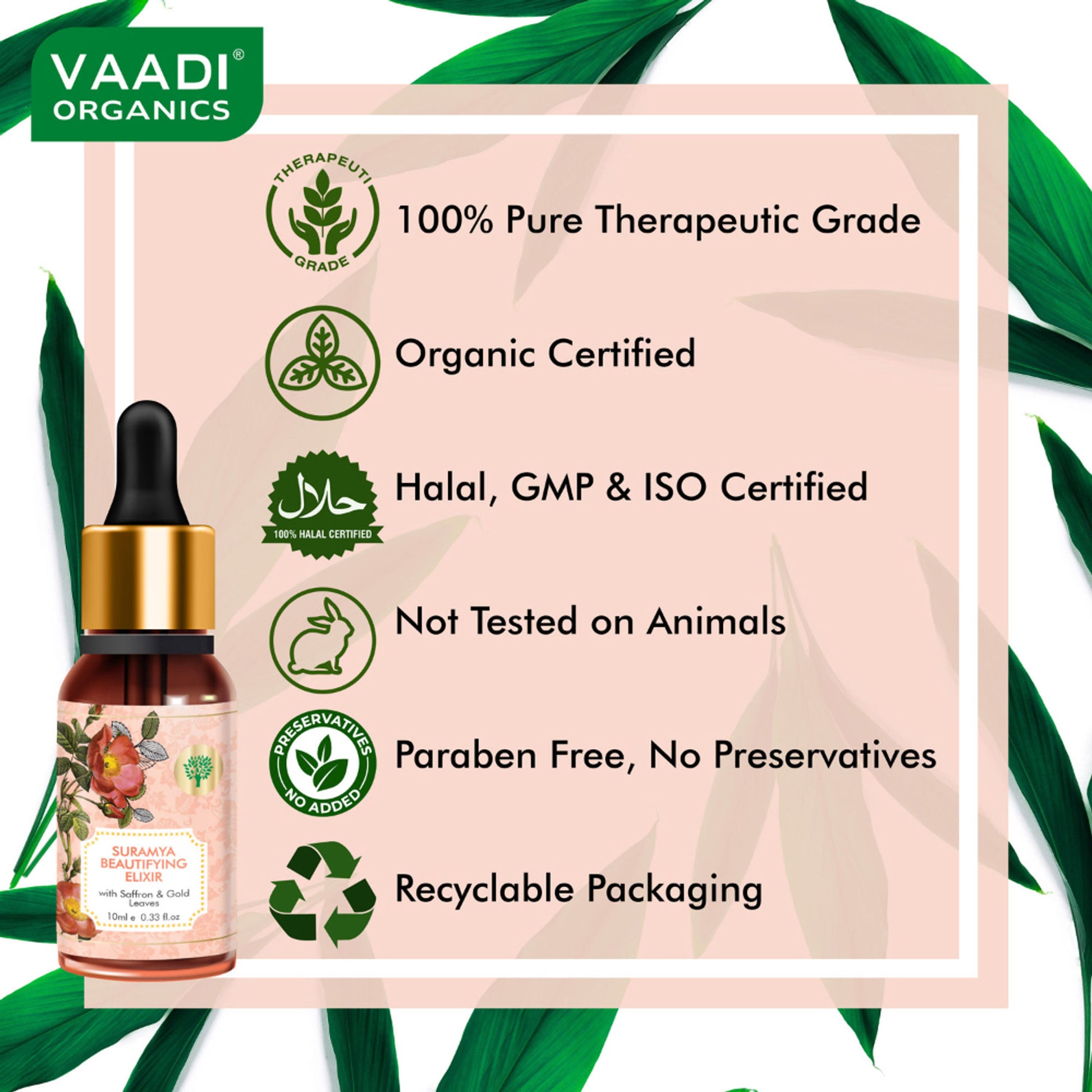 Vaadi Herbals Suramya Beautifying Elixr With Saffron Gold Leaves