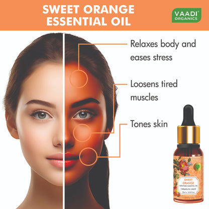 Vaadi Herbals Sweet Orange 100% Pure Essential Oil Therapeutic Grade