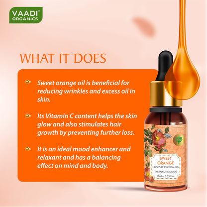 Vaadi Herbals Sweet Orange 100% Pure Essential Oil Therapeutic Grade