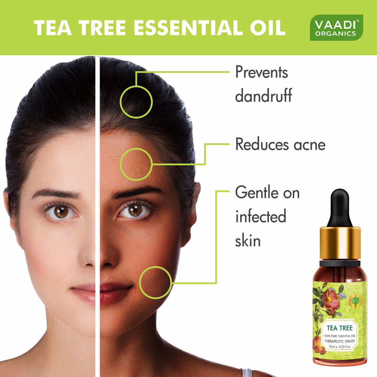 Vaadi Herbals Tea Tree 100% Pure Essential Oil Therapeutic Grade