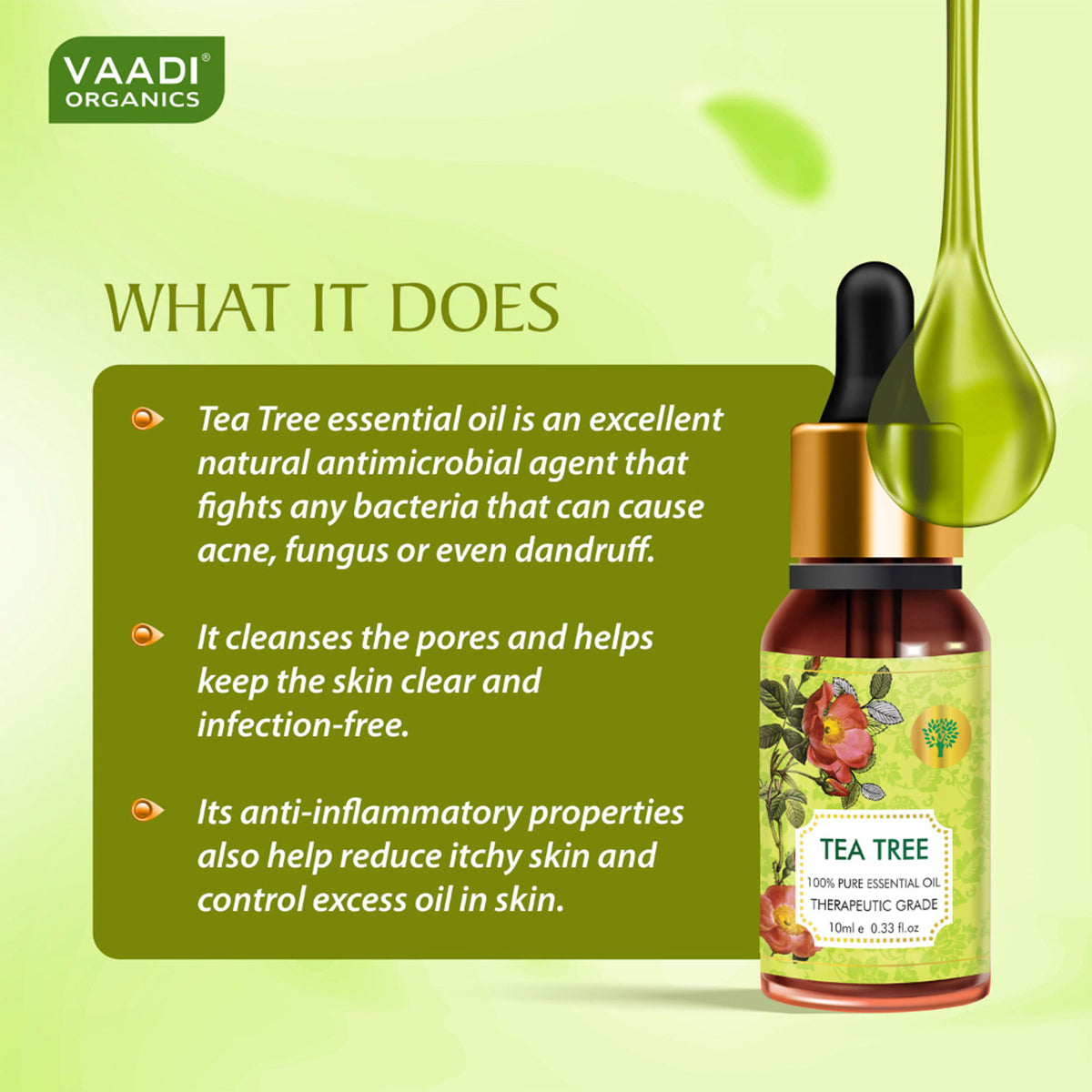 Vaadi Herbals Tea Tree 100% Pure Essential Oil Therapeutic Grade