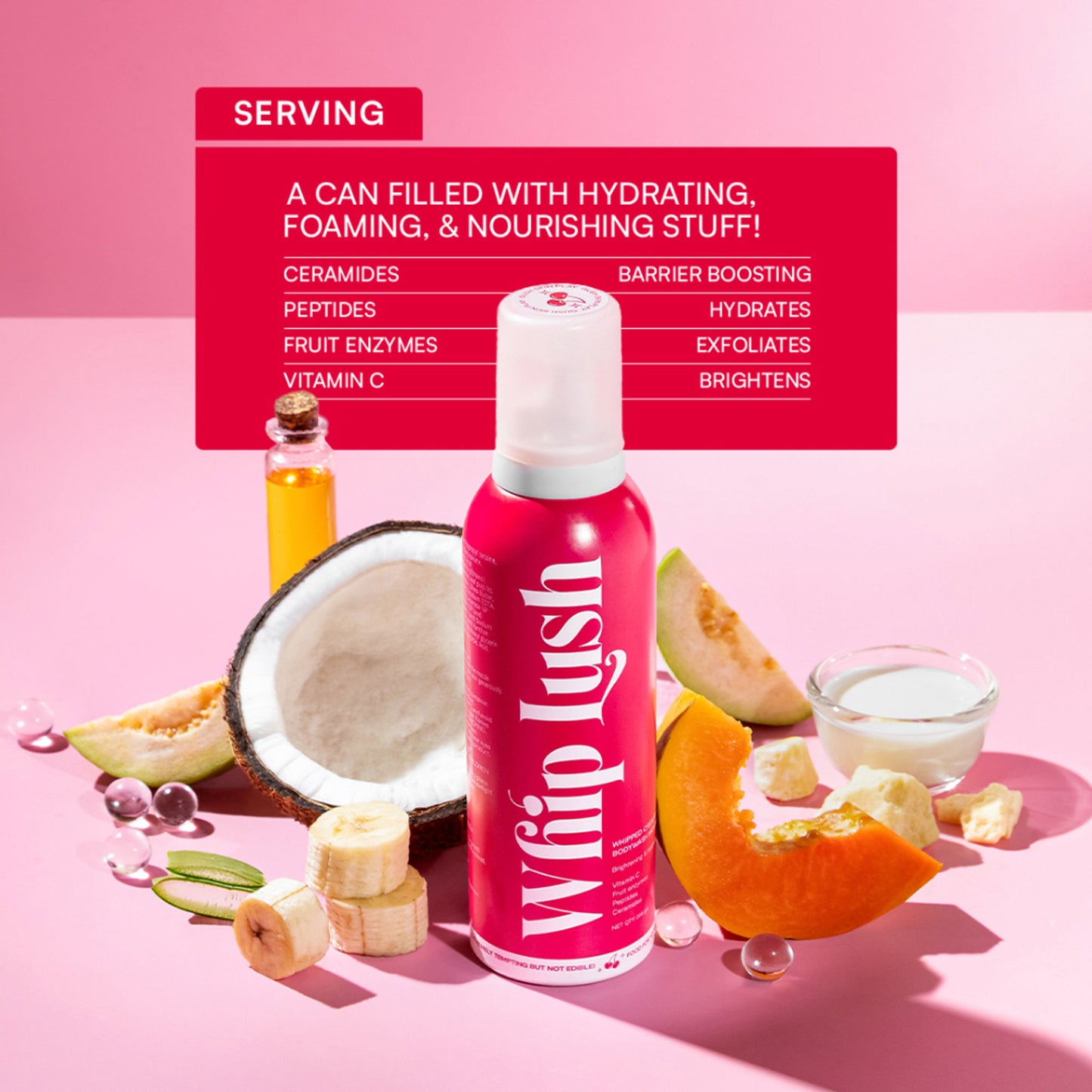 Gush Beauty Whip Lush, Lux Whipped Cream Body Wash & Shaving Cream, Cherry Scent