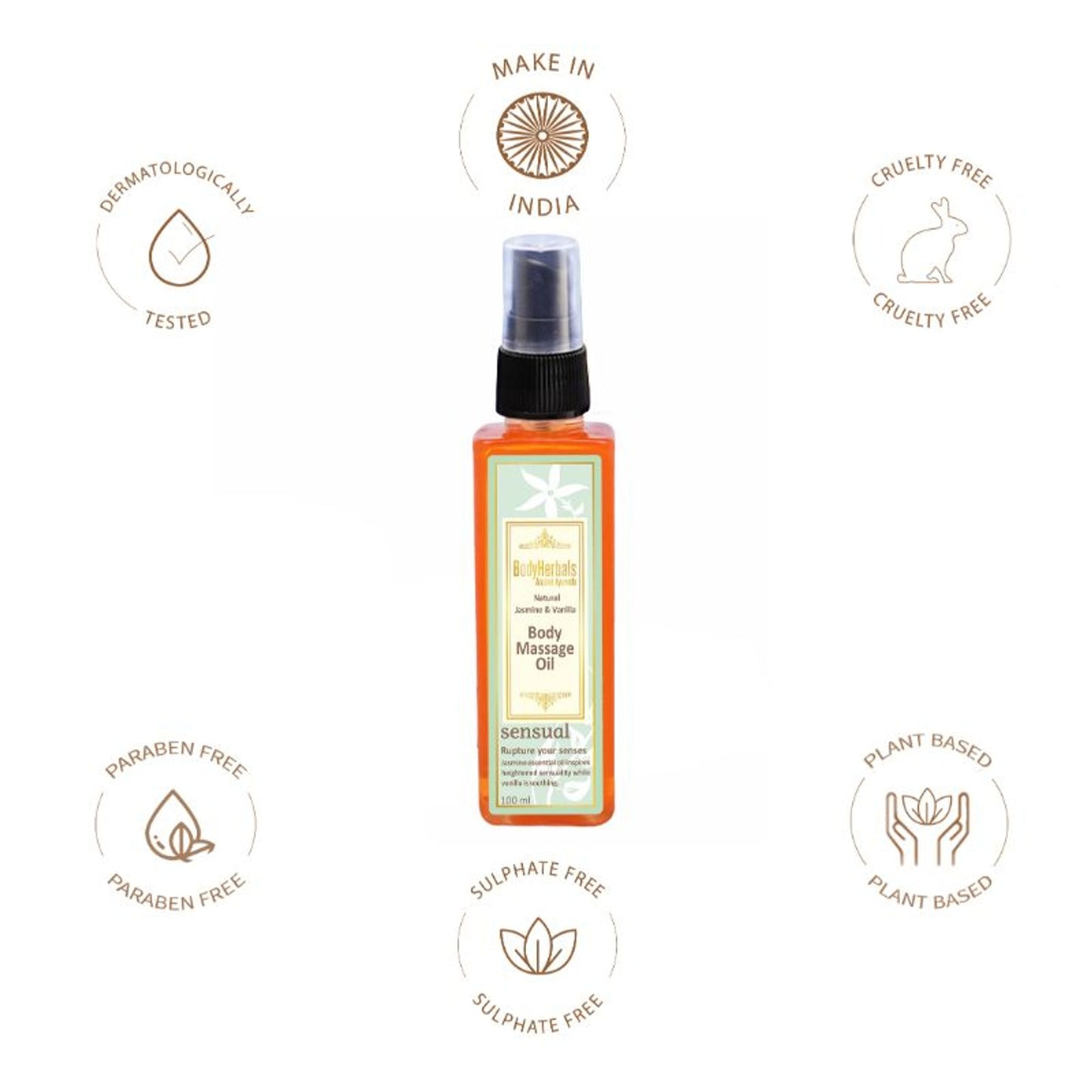 BodyHerbals Natural Jasmine Vanilla Body Massag Oil