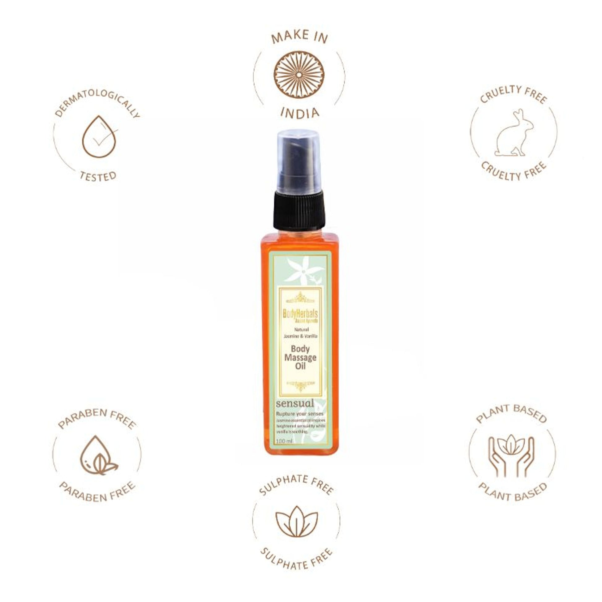 BodyHerbals Natural Jasmine Vanilla Body Massag Oil