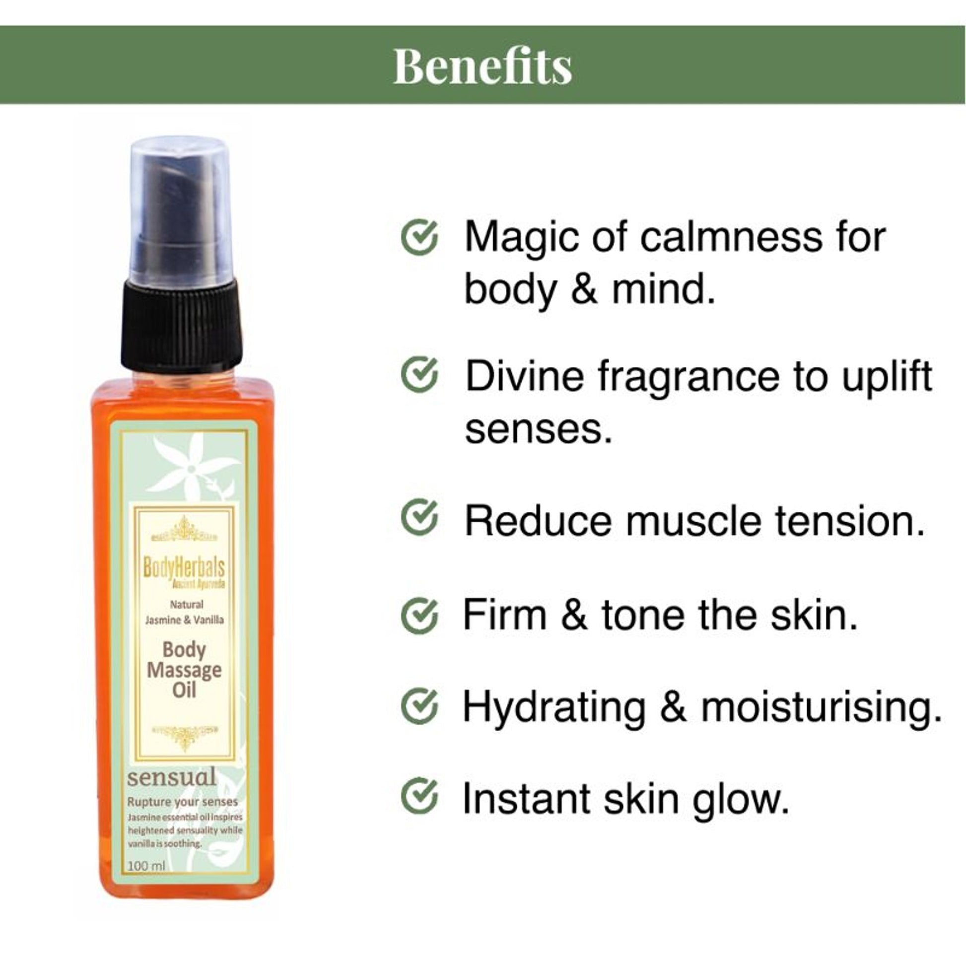 BodyHerbals Natural Jasmine Vanilla Body Massag Oil