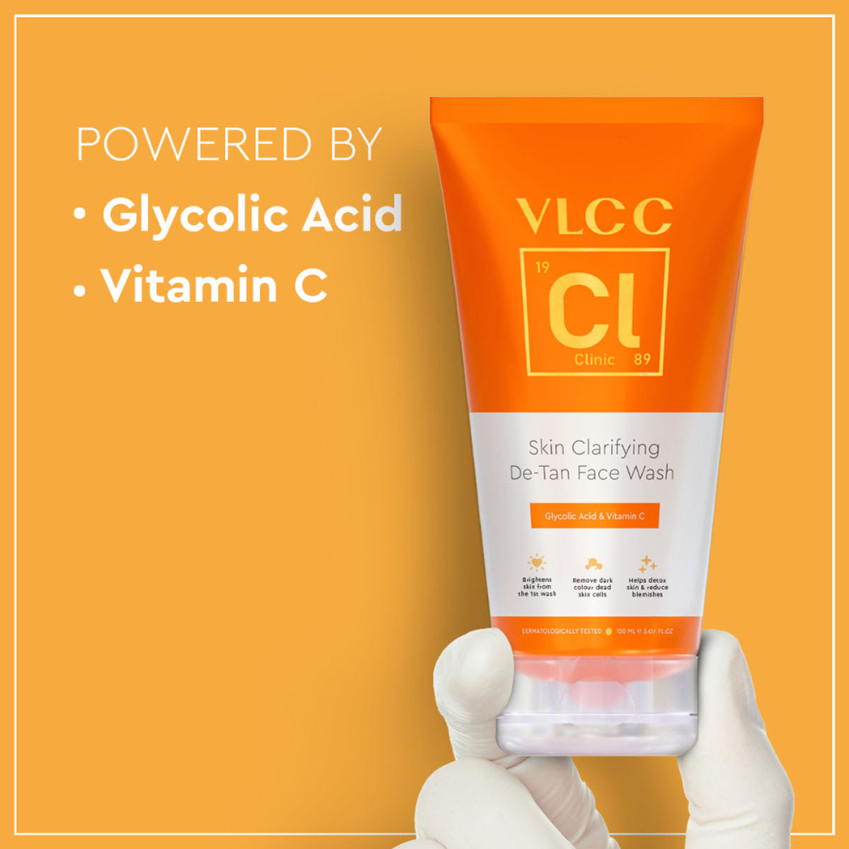 VLCC Clinic Skin Clarifying De-Tan Face Wash With Glycolic Acid (AHA), Vitamin C & Glycerine