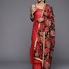 Dhiyona VA Women's Red Gotta Patti Pure Cotton Kurta with Trousers & Dupatta