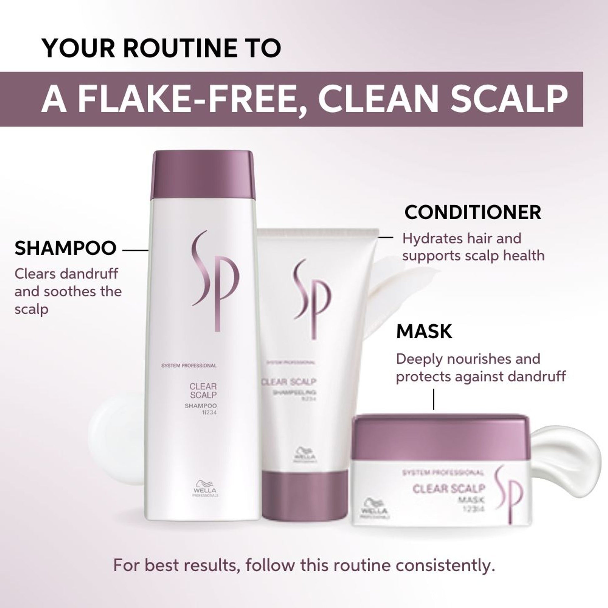 System Professional Clear Scalp Anti-Dandruff Shampoo For Flake-Free Scalp