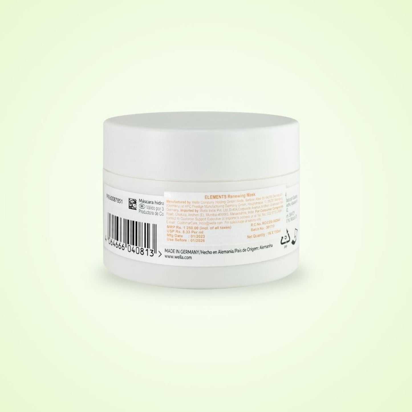 Wella Professionals Elements Renewing Sulphate Free Hair Mask for Frizz-Free & Detangled Hair