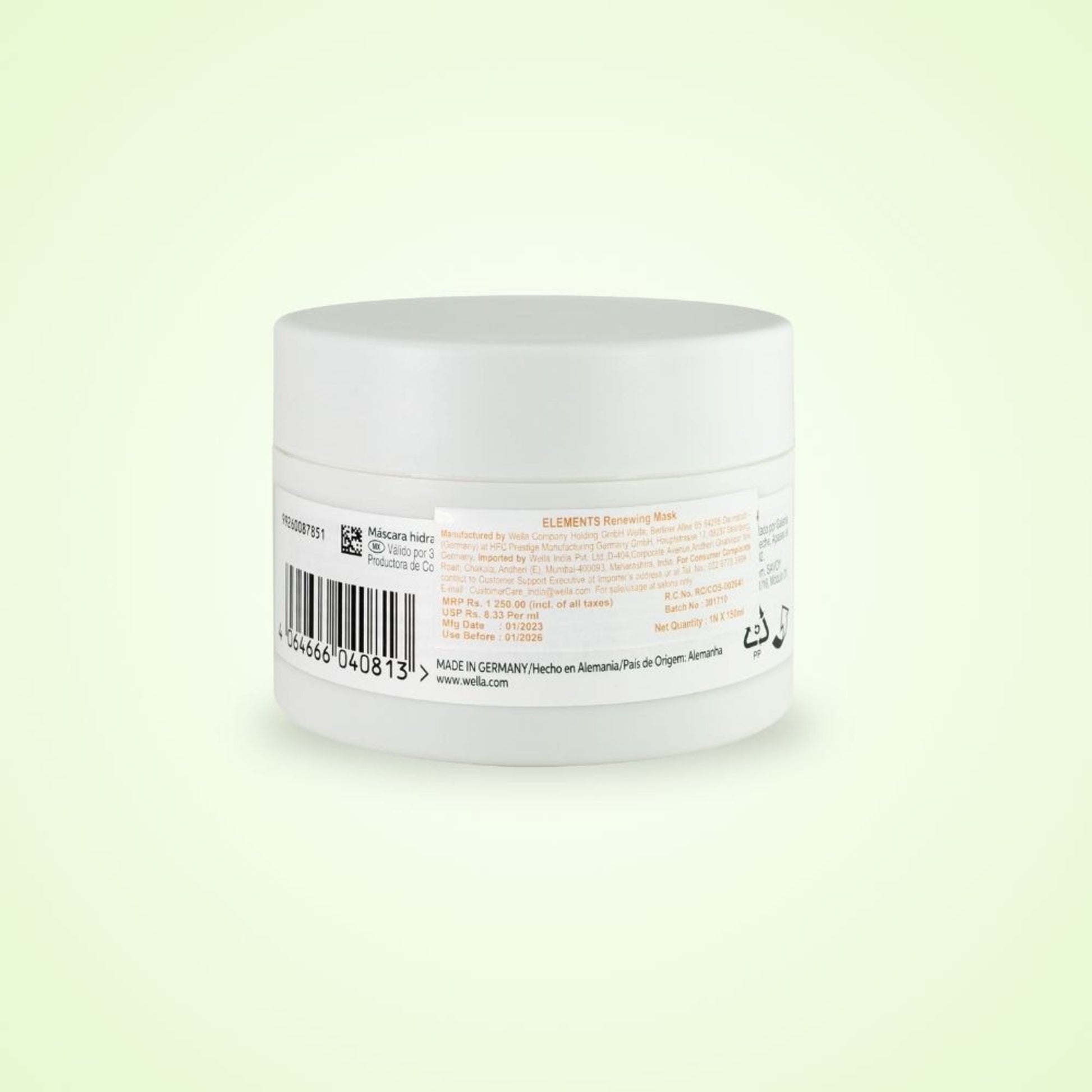 Wella Professionals Elements Renewing Sulphate Free Hair Mask for Frizz-Free & Detangled Hair
