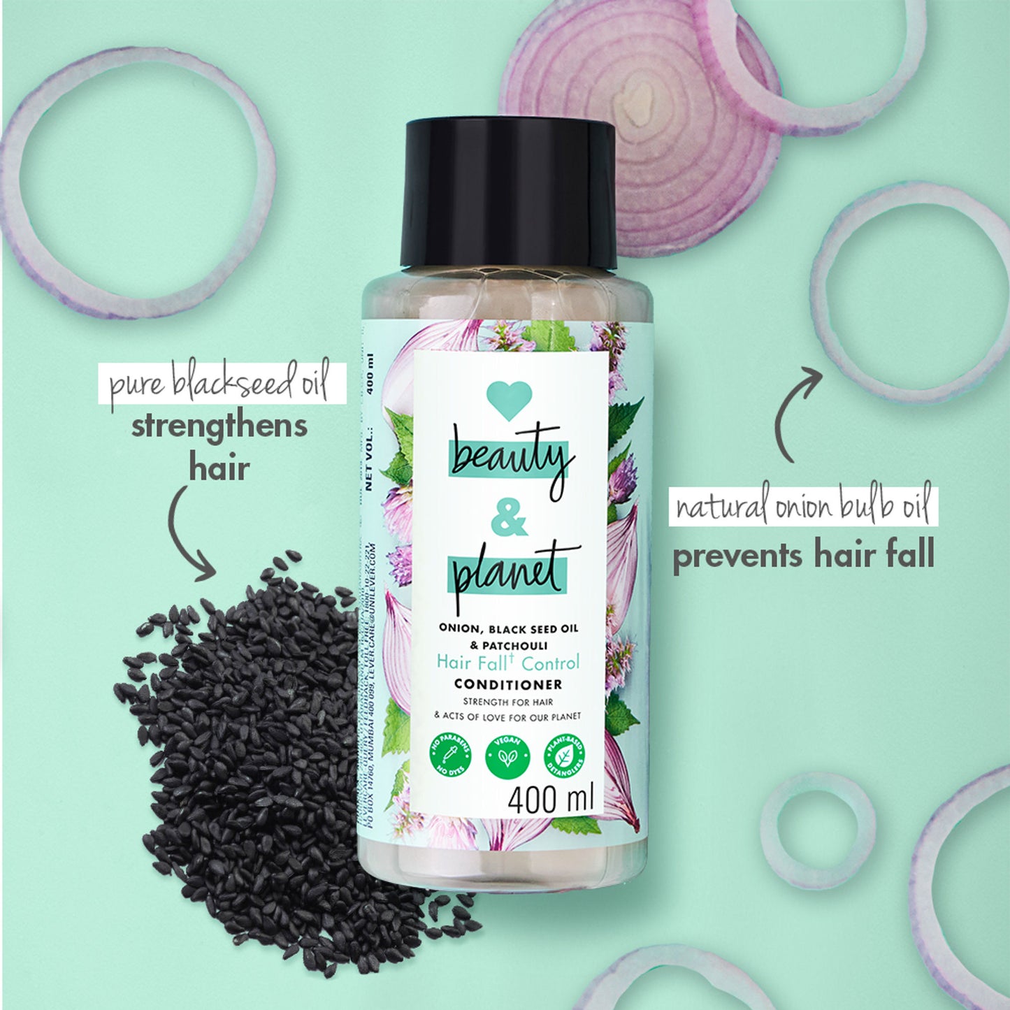 Love Beauty & Planet Onion, Black Seed & Patchouli Hairfall Control Sulphate Free Conditioner