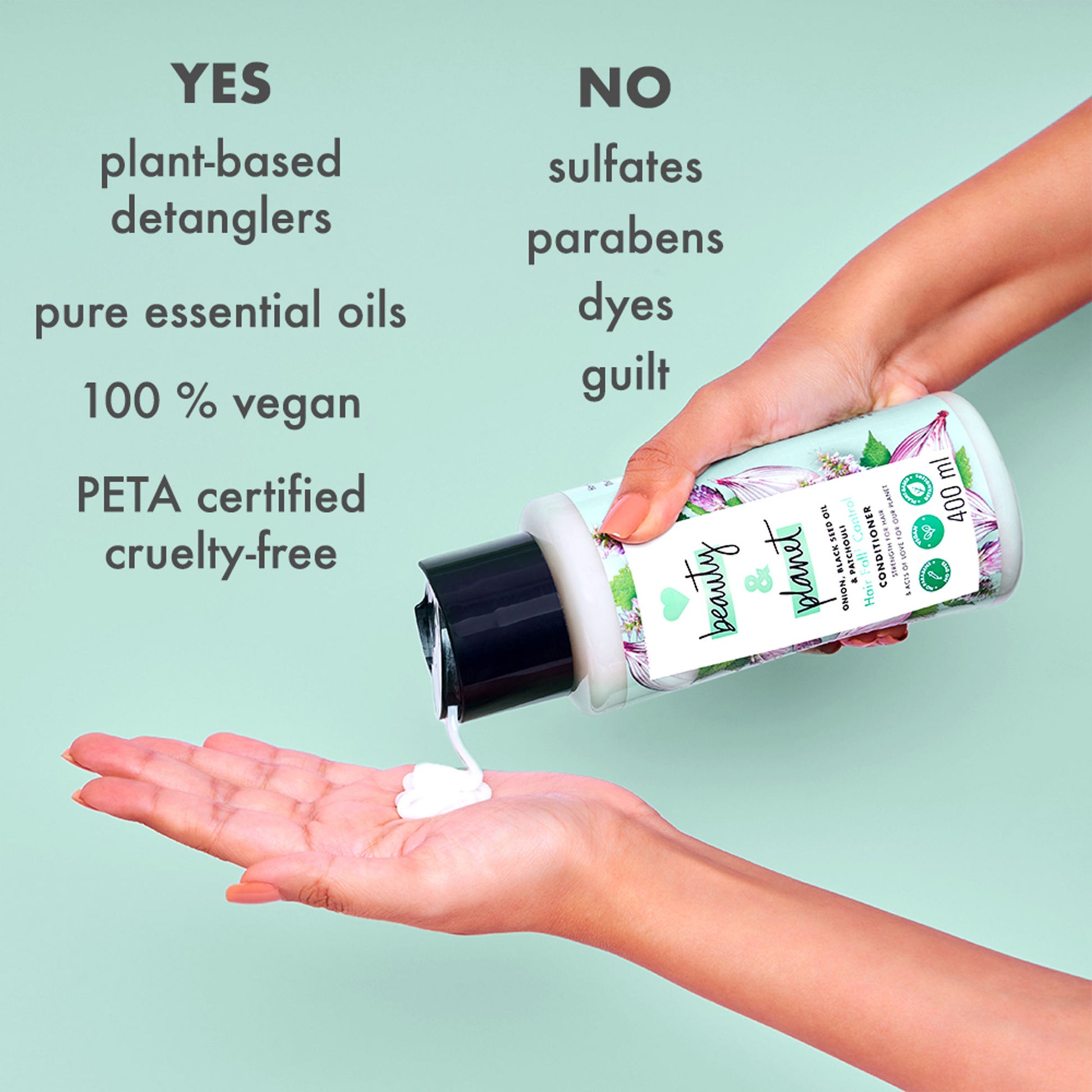 Love Beauty & Planet Onion, Black Seed & Patchouli Hairfall Control Sulphate Free Conditioner