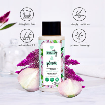 Love Beauty & Planet Onion, Black Seed & Patchouli Hairfall Control Sulphate Free Conditioner