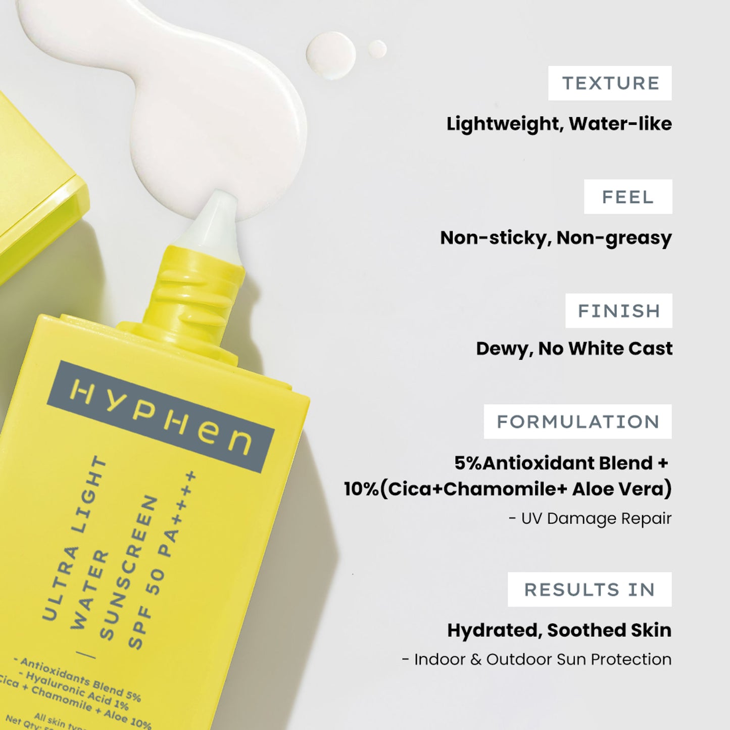 Hyphen Ultra Light Water Sunscreen SPF 50 PA++++