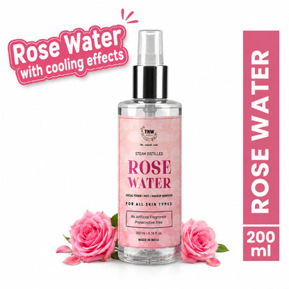 TNW The Natural Wash 100% Steam Distilled Rose Water Face Toner Spray Gulab Jal Hydration