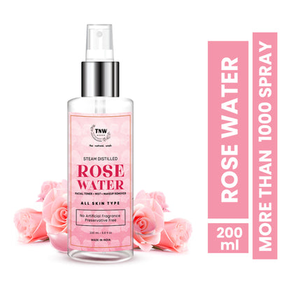 TNW The Natural Wash 100% Steam Distilled Rose Water Face Toner Spray Gulab Jal Hydration