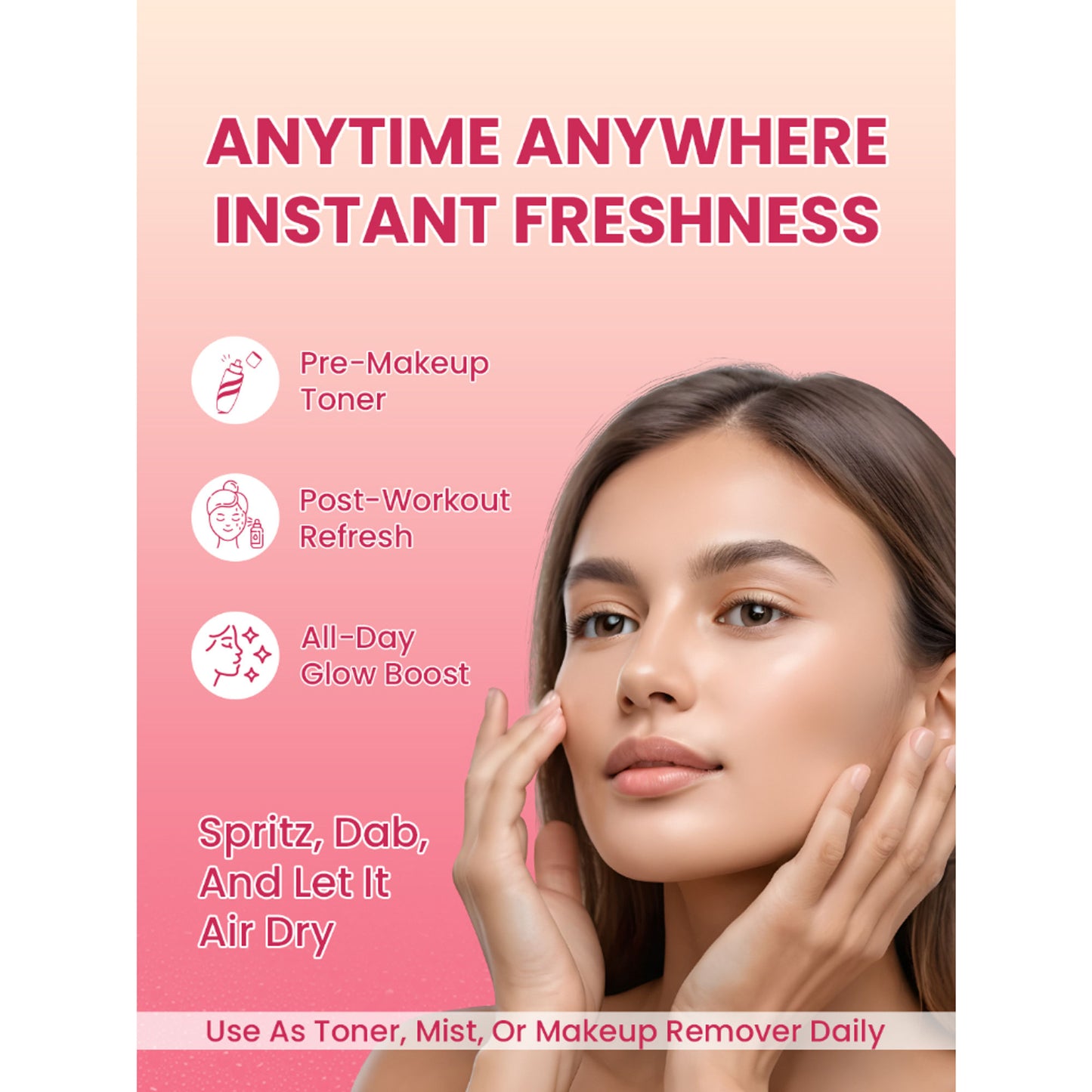 TNW The Natural Wash 100% Steam Distilled Rose Water Face Toner Spray Gulab Jal Hydration