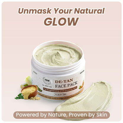 TNW The Natural Wash De-Tan Face Pack For Glowing Skin And Tan Removal With Orange Extract