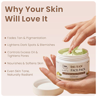 TNW The Natural Wash De-Tan Face Pack For Glowing Skin And Tan Removal With Orange Extract