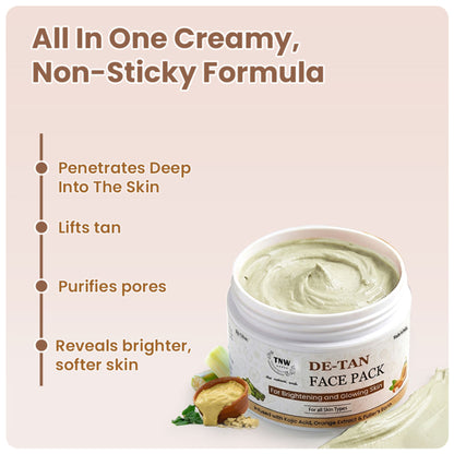 TNW The Natural Wash De-Tan Face Pack For Glowing Skin And Tan Removal With Orange Extract