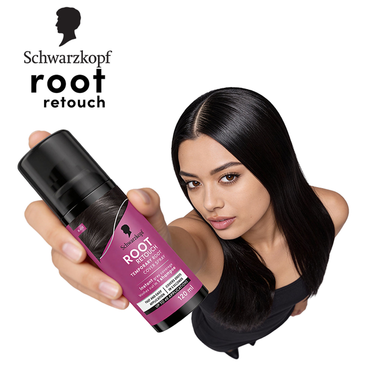 Schwarzkopf Root Retouch Temporary Root Cover Spray - Black