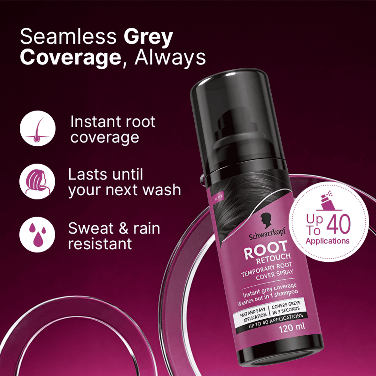 Schwarzkopf Root Retouch Temporary Root Cover Spray - Black