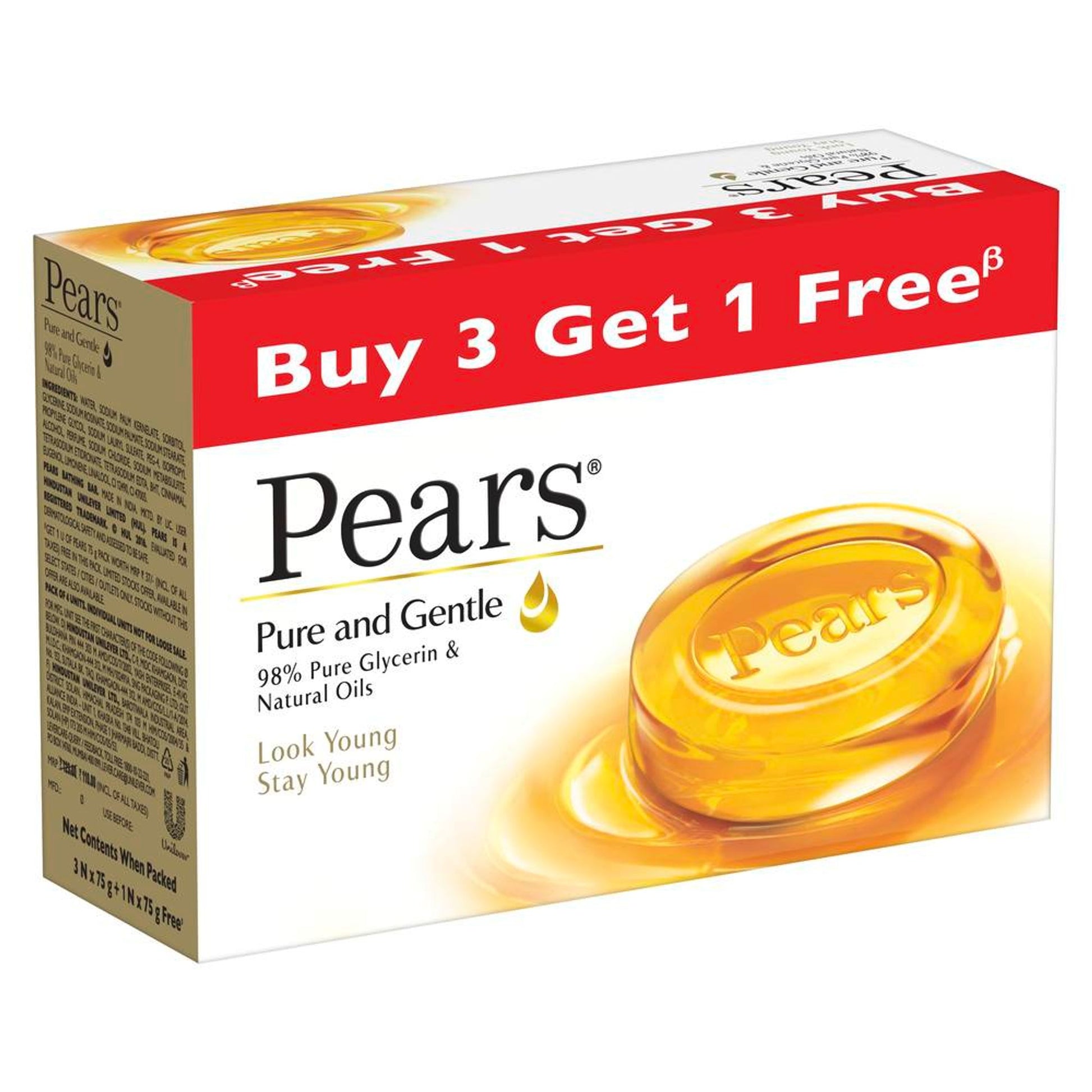 Pears Pure & Gentle Bathing Bar (Pack Of 4)