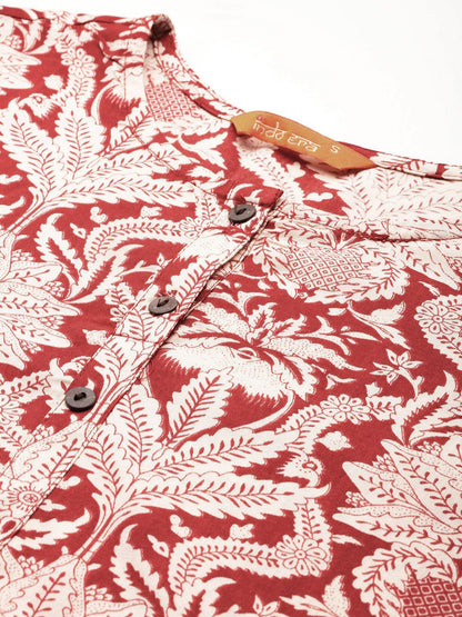 Indyancart IE Floral Printed Kurta