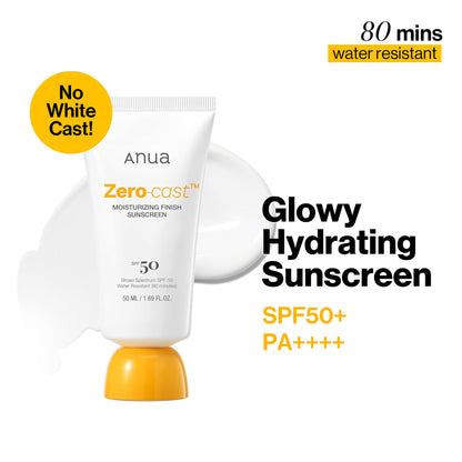 Anua Zero-Cast Moisturizing Finish Sunscreen SPF50+ PA++++