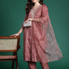 Dhiyona IE Ethnic Motifs Embroidered Sequinned Kurta with Trousers & With Dupatta