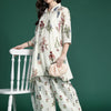 Dhiyona IE Floral Printed Pure Cotton A-Line Kurta with Palazzos