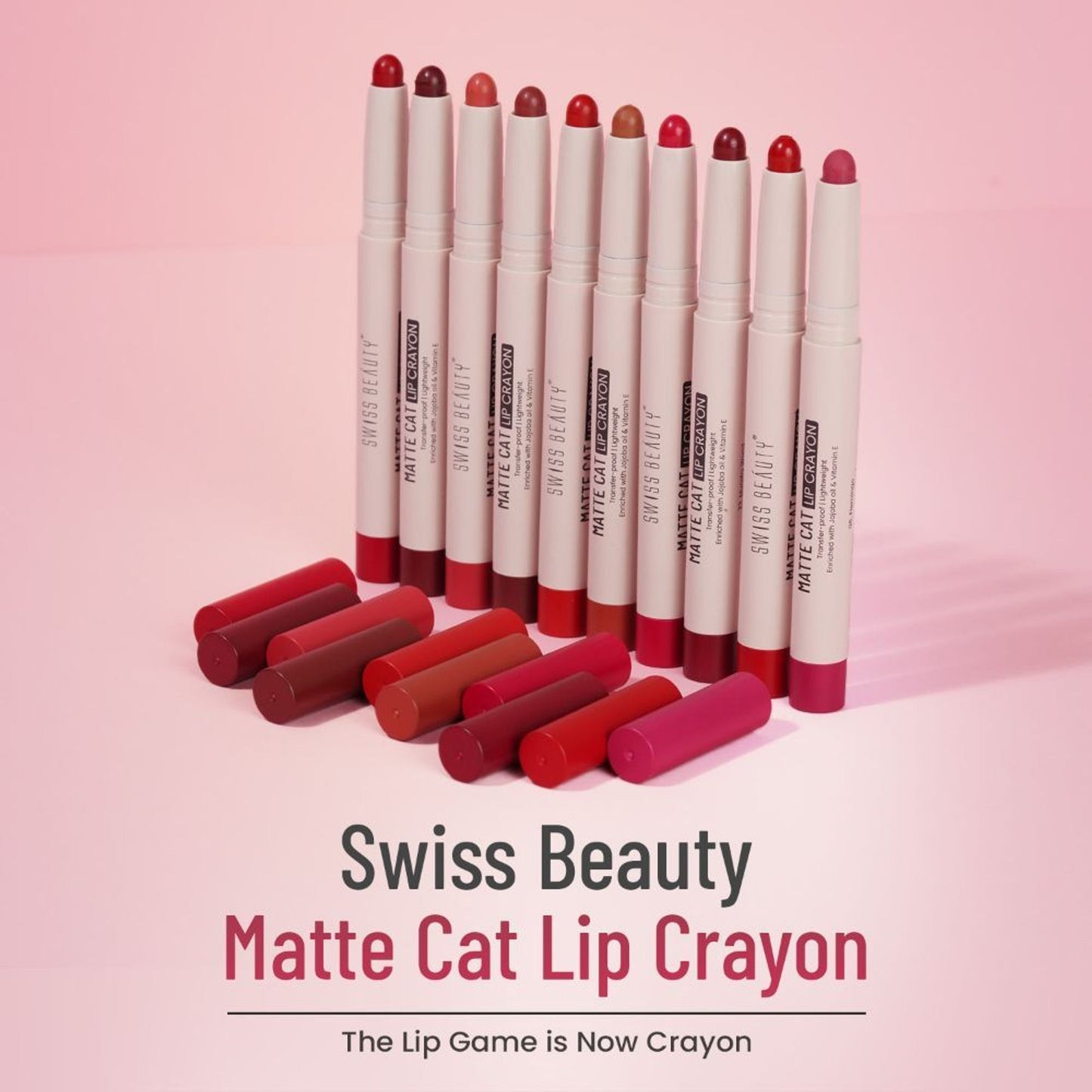Swiss Beauty Non Transfer Matte Cat Lip Crayon - Cushy Evening