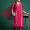 Dhiyona IE Ethnic Motifs Embroidered Regular Silk Chiffon Kurta with Trousers & Dupatta
